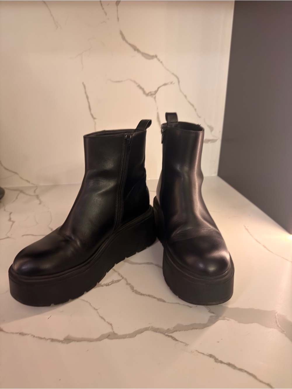 Steve Madden Platform Ankle Boots - Black